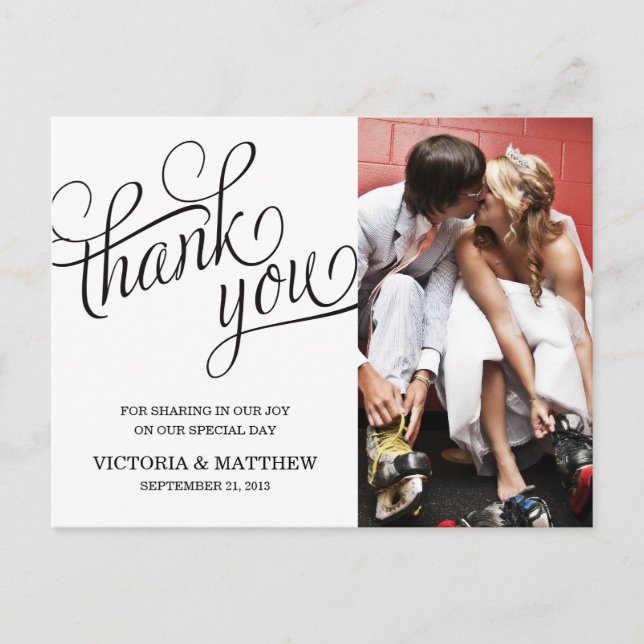 SLANTED | WEDDING THANK YOU POST CARD (Front)