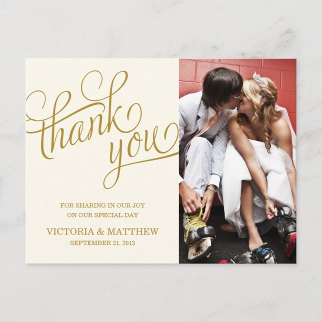 SLANTED | WEDDING THANK YOU POST CARD (Front)