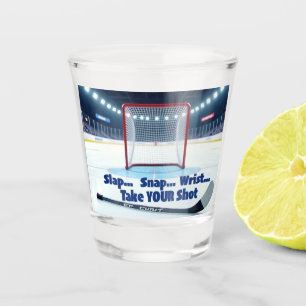 Slap, Snap, Wrist, Take Your Shot SHOT Glass