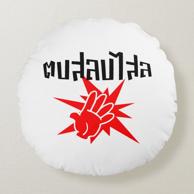 Slap You Silly ☆ Dop Salop Salai in Thai Script ☆ Round Cushion (Front)