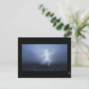 Släpp lös din energi låt anden andas blå vit bild postcard
