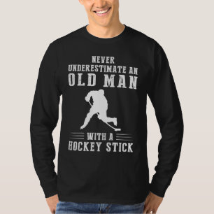 Slapstick Powerplay: Old Man Dominates with Hockey T-Shirt