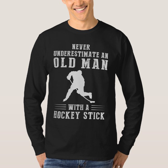 Slapstick Powerplay: Old Man Dominates with Hockey T-Shirt (Front)