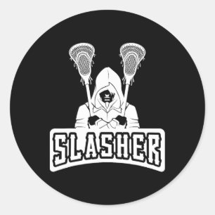 Slasher Lacrosse Shirt For Lacrosse Player  Classic Round Sticker