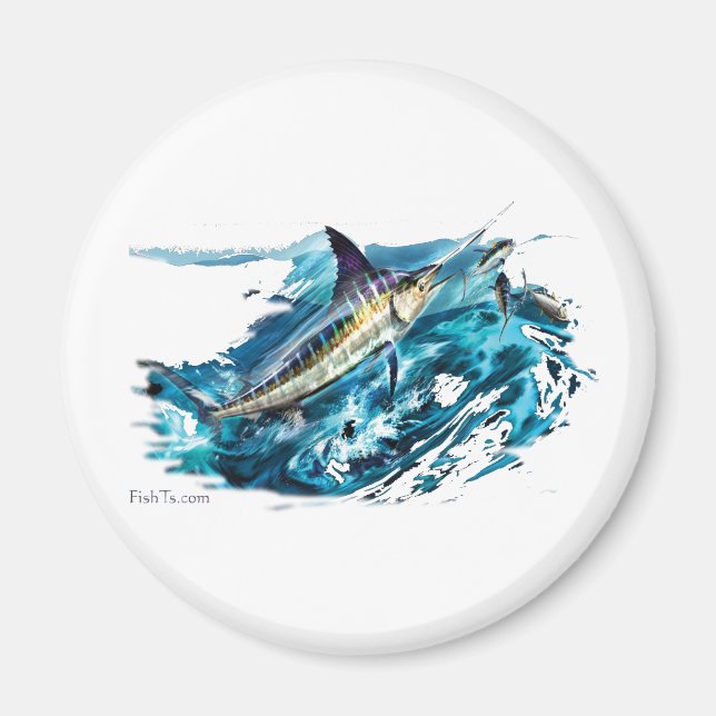 Slashing Marlin Jumping with Tuna Magnet (Front)