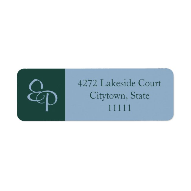Slate and Forest Couple Monogram Label (Front)