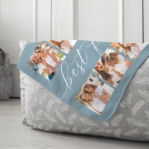 Slate Best Friends Photo Collage Sherpa Blanket