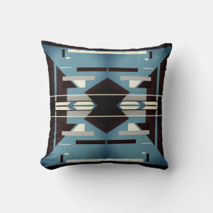 Slate Black Grey Beige Southwest Look Abstract  Cushion
