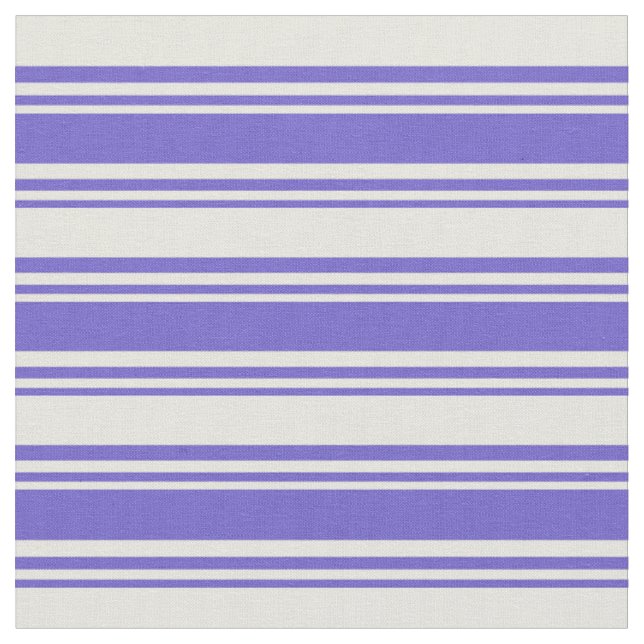 Slate Blue and Beige Coloured Lines Pattern Fabric (Close Up)