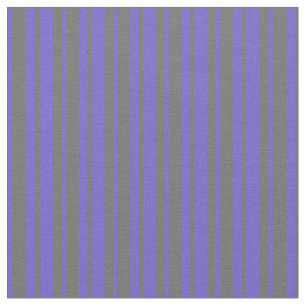 Slate Blue and Dim Grey Stripes Fabric
