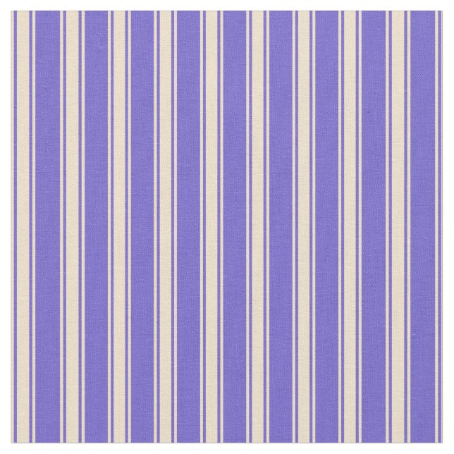 Slate Blue and Tan Striped Pattern Fabric (Close Up)