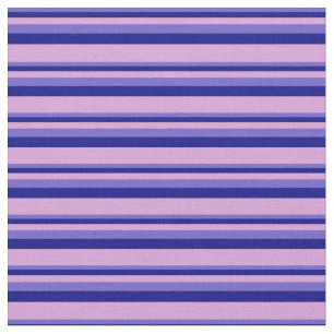Slate Blue, Blue & Plum Striped/Lined Pattern Fabric