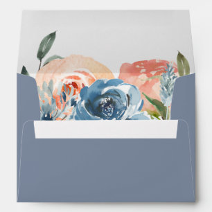 Slate Blue Botanical Personalised Return Address Envelope