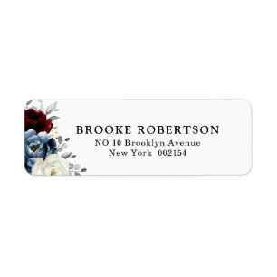Slate Blue Burgundy White Ivory Return Address