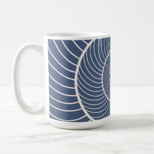 Slate blue cream spiral snail fibonacci coffee mu mug