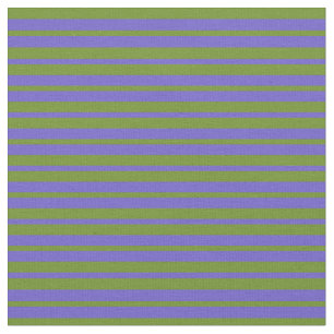 Slate Blue & Green Coloured Stripes/Lines Pattern Fabric