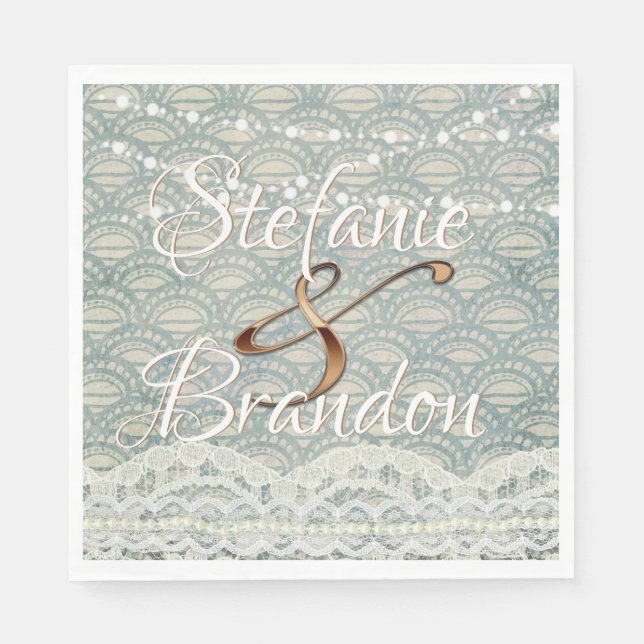 Slate Blue Lace Napkin (Front)