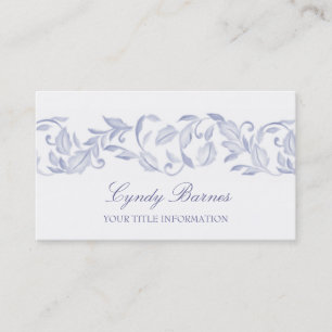 Slate Blue Leafy Scroll Business Card
