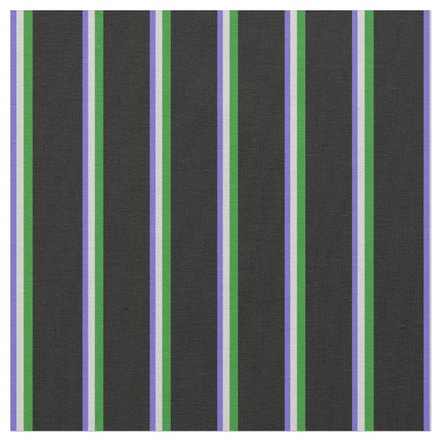 Slate Blue, Light Grey, Forest Green, and Black Fabric (Close Up)