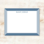Slate Blue Men's 2-Tone Professional Stationery Card<br><div class="desc">This design features a two-tone frame border with space for a name. Click the customise button if you would like to move/scale the images and further modify the text! Variations of this design, additional colours, as well as coordinating products are available in our shop, zazzle.com/store/doodlelulu. Contact us if you need...</div>