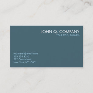 Slate Blue Minimal Clean Basic Business Card