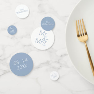 Slate Blue Mr. & Mrs. Wedding Confetti