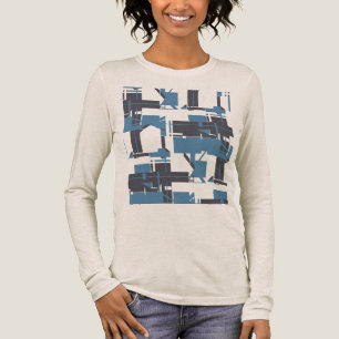 Slate Blue Navy Robin's Egg Blue Abstract Design Tri-Blend Shirt