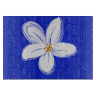 Slate Blue Orchid Decorative Glass Cutting Board