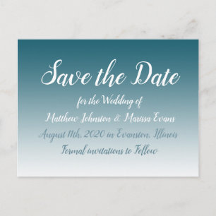 Slate Blue  Personalised Save the Date Postcard