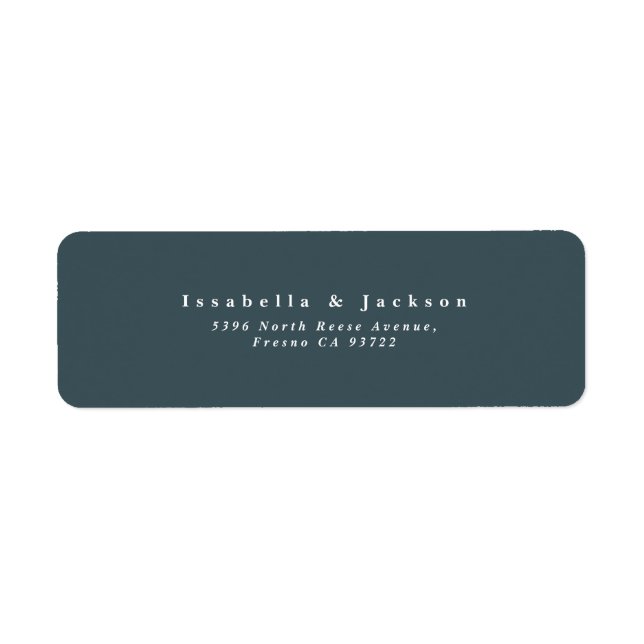Slate Blue Plain Simple Wedding Return Address (Front)