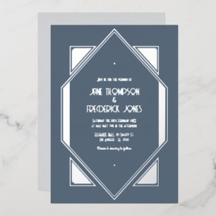Slate Blue & Silver Gatsby Art Deco Wedding