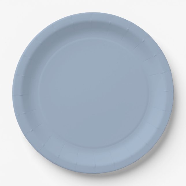 Slate Blue Solid Colour Paper Plate (Front)