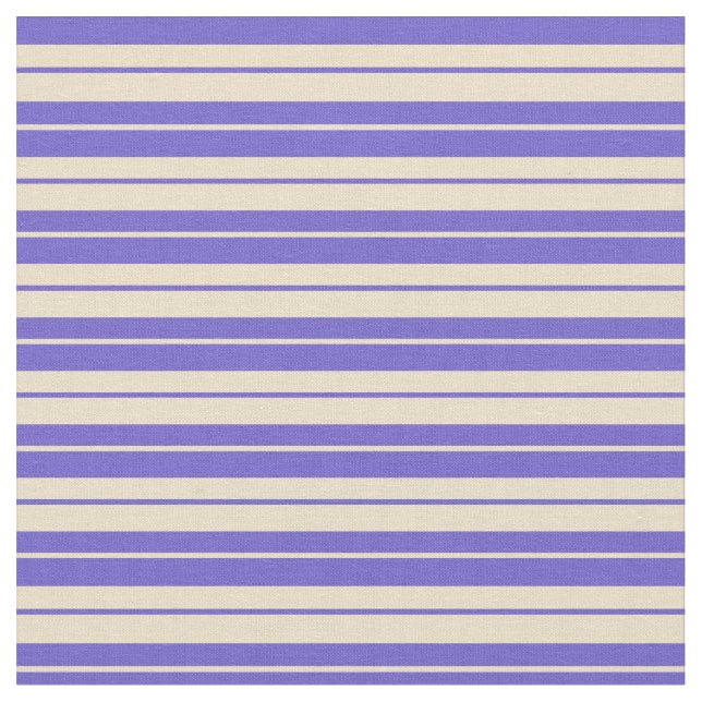 Slate Blue & Tan Stripes Pattern Fabric (Close Up)