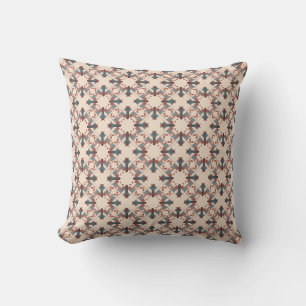 Slate Blue Terracotta on Beige Diamond Small Tiles Cushion