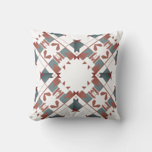 Slate Blue Terracotta on White Crisscross Diamond Cushion
