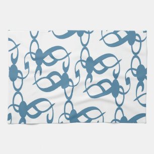 Slate Blue Tribal Lace Tea Towel