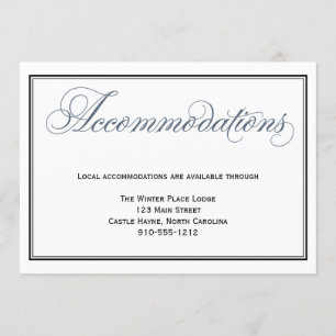 Slate Blue Wedding Accommodations Enclosure Card