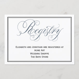 Slate Blue Wedding Registry Enclosure Card