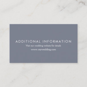 Slate Blue Wedding Website Info Card