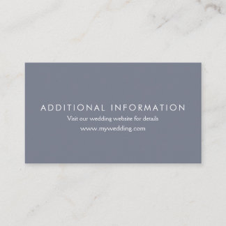 Slate Blue Wedding Website Info Card