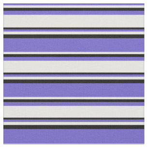 Slate Blue, White, and Black Stripes Fabric