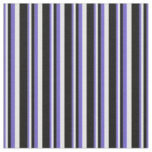 Slate Blue, White & Black Coloured Lined Pattern Fabric