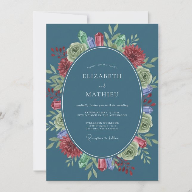 Slate Burgundy Painted Wedding Invitation (Front)