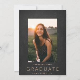 Slate Chalk Border Modern Photo University Grad Announcement
