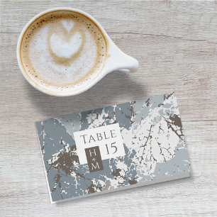 Slate Chocolate Autumn Leaves Wedding Place Card