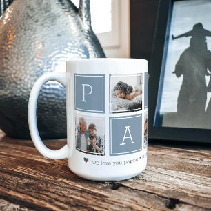 Slate Custom Papou 5 Photo Colorblock Collage Coffee Mug