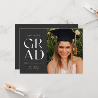 Slate Grad Block Modern Photo Graduation
