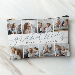 Slate Grandkids Make Life Grand Photo Collage Accessory Pouch