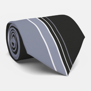 Slate Gray & Black Pinstriped Tie