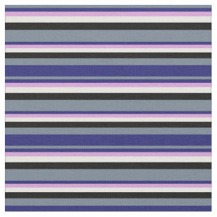 Slate Gray, Midnight Blue, Plum, White & Black Fabric